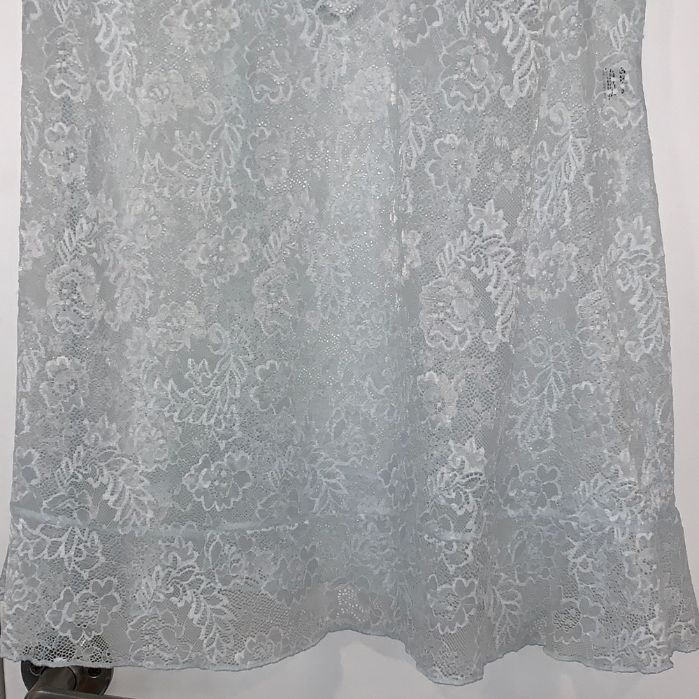 NWOT Linea Donatella Allover Lace Babydoll and Thong 2 Pc Set in Baby Blue XL - Picture 8 of 16